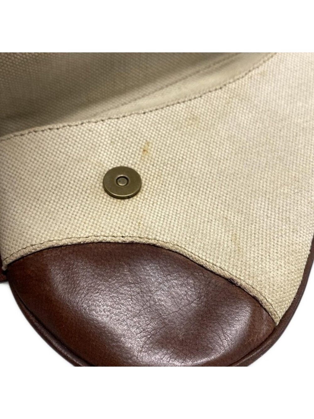 Dior Waist Pouch Saddle Bag Ivory Dark Brown Leather - Picture 14 of 15